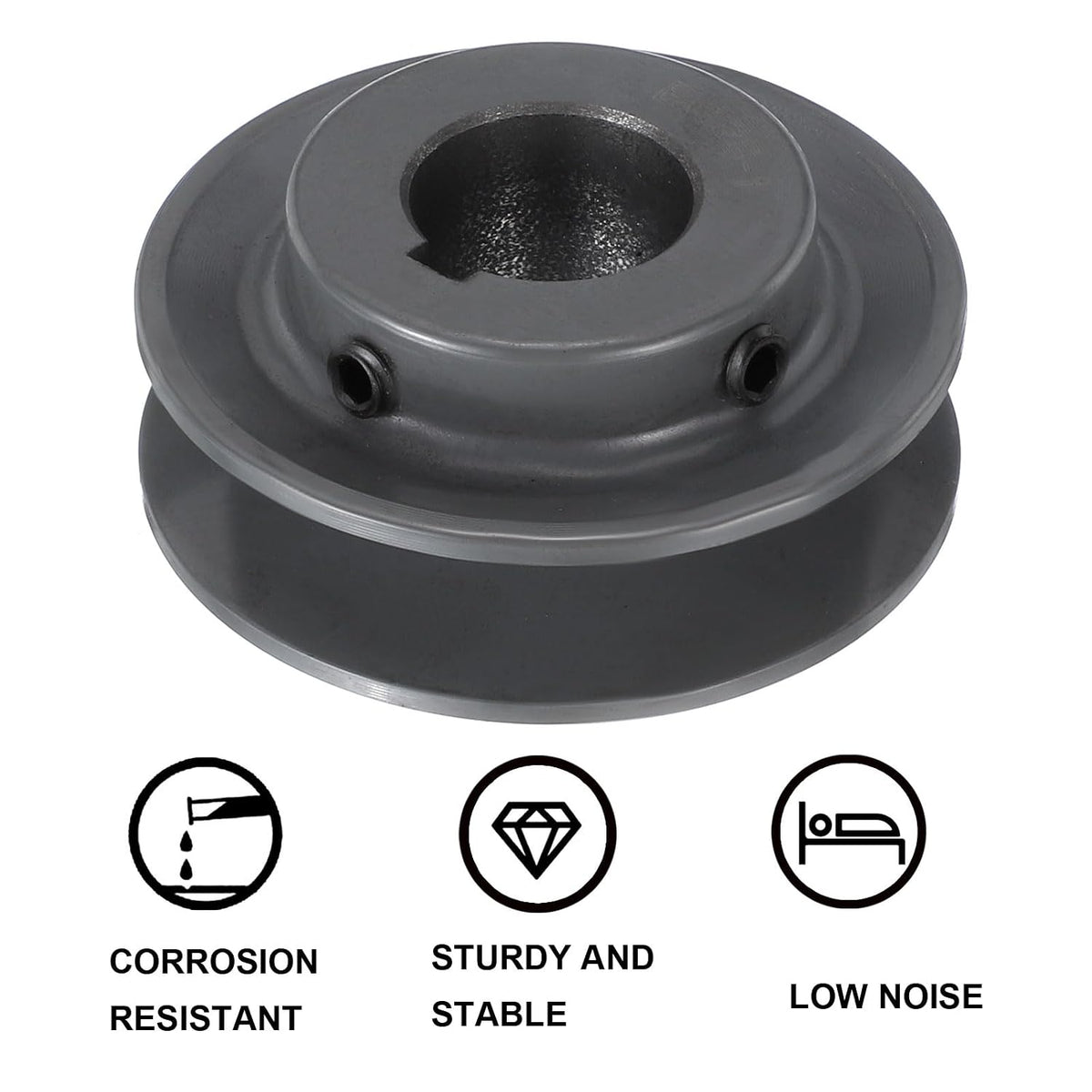 uxcell BK28-1 V-Belt Sheave 1" Bore, 2.95" OD, Single Groove Web Sheave