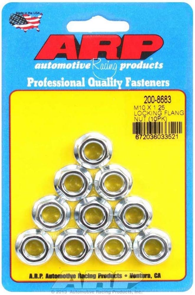 ARP 200-8683 M10 x 1.25 Locking Flange Nut - 10 Piece