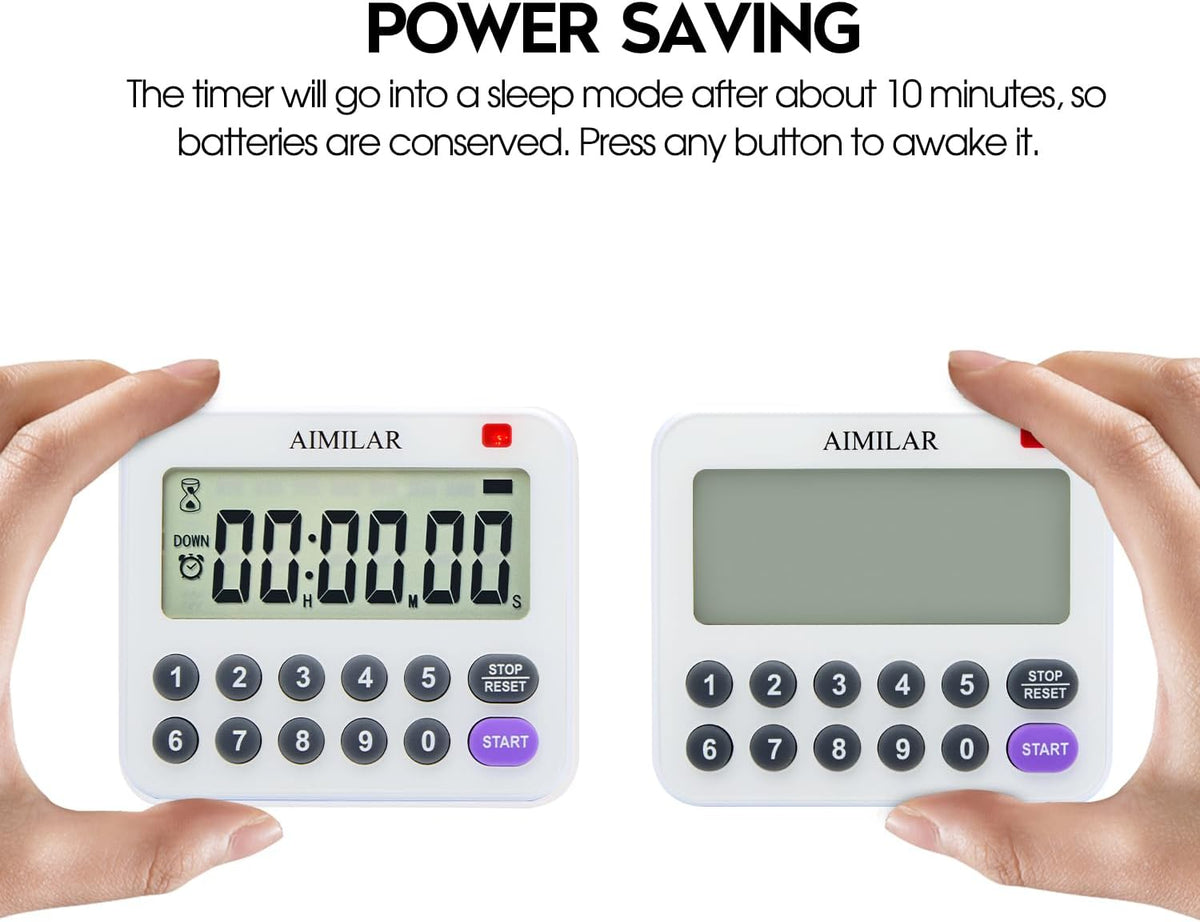 Magnetic Digital Kitchen Timer with Direct Numerical Keypad, Loud Alarm - 99Hr Countdown Count Up Timer for Cooking