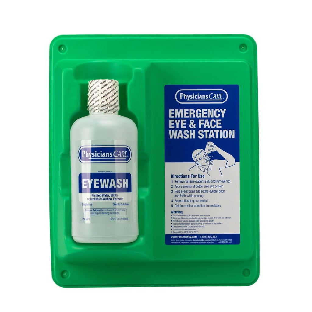 Wall-Mount Eyewash Station with 32 oz Bottle