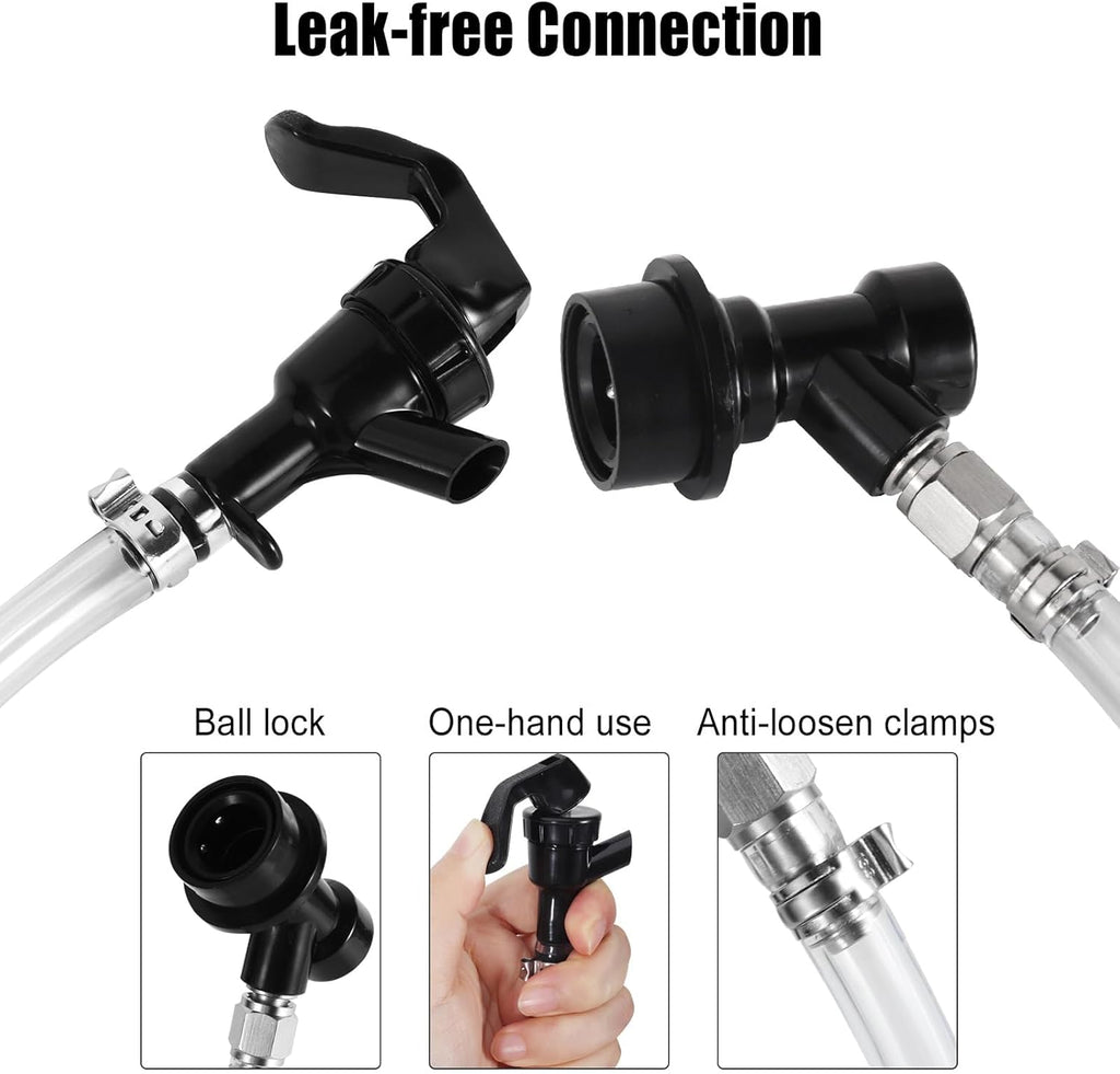 5ft Ball Lock Beer Line, Assembly Corny Keg Party Tap Beer Line | Ball Lock Liquid Quick Disconnect & Faucet Tap Kit