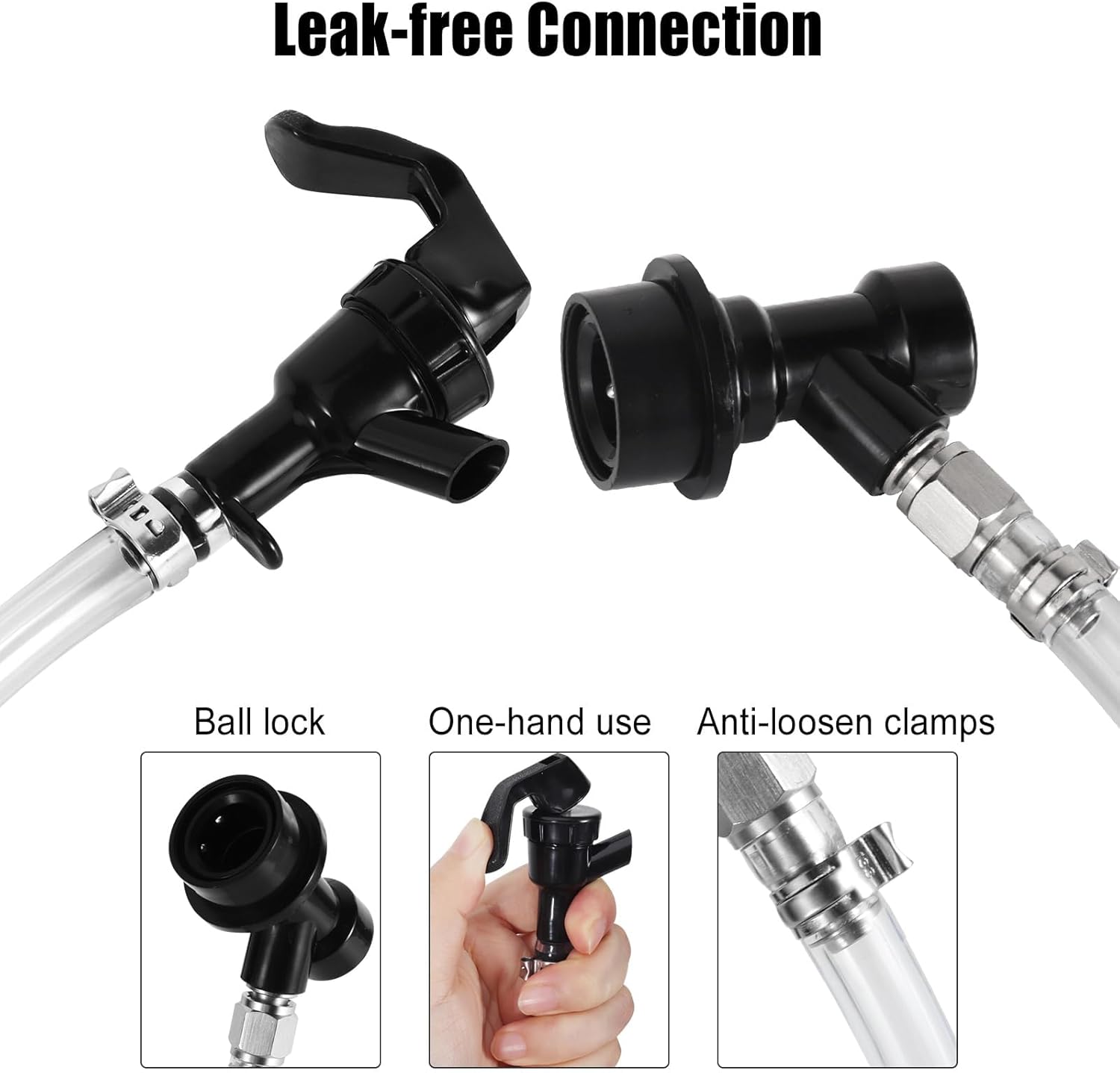 5ft Ball Lock Beer Line, Assembly Corny Keg Party Tap Beer Line | Ball Lock Liquid Quick Disconnect & Faucet Tap Kit
