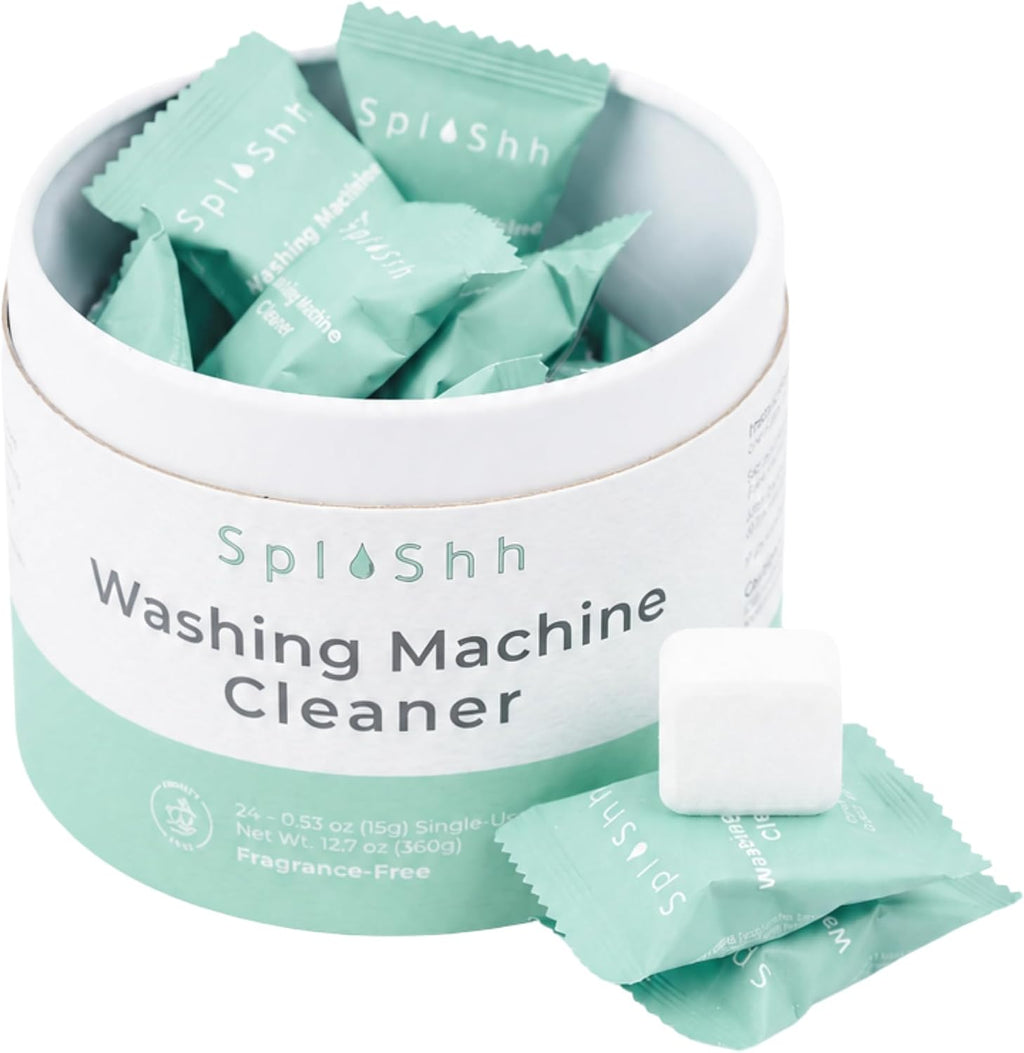 Washing Machine Cleaner Tablets, 24 Pack – Unscented Washer Cleaner & Descaler for Front Load, Top Load and HE