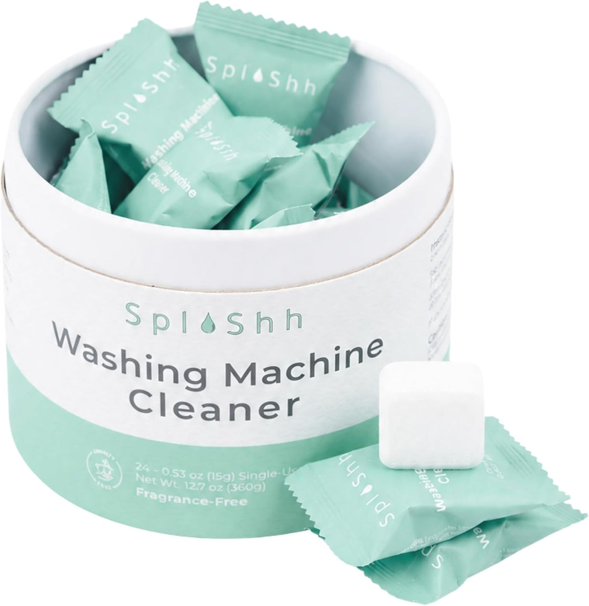 Washing Machine Cleaner Tablets, 24 Pack – Unscented Washer Cleaner & Descaler for Front Load, Top Load and HE