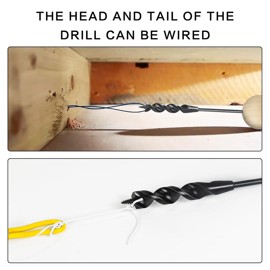 YY-LC Flexible Drill Bit for Wire Pulling,1/2 x 72 in. Flex Auger Drill Bit