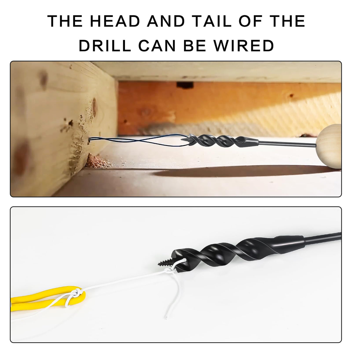YY-LC Flexible Drill Bit for Wire Pulling,1/2 x 72 in. Flex Auger Drill Bit
