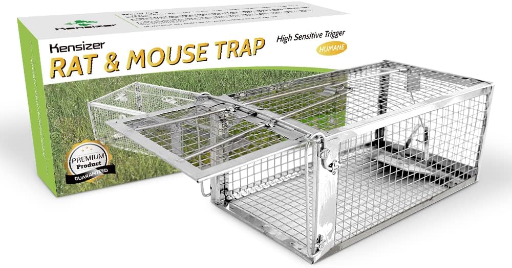 Humane Rat Trap, Small Mouse Traps 10.5" L x 5.5" W x 4.5" H | Chipmunk Rodent Trap, Indoor and Outdoor, Mouse Voles