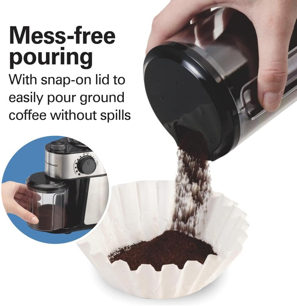 Electric Burr Coffee Grinder with Large 16 oz. Hopper | 18 Grind Settings For Espresso To French Press Coffee | Makes