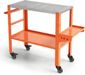 36" x 18" Welding Table, 1200 Lbs Capacity Welding Workbench Table Top with Lockable Wheels,Tool Rack & Tray, 4 Tool