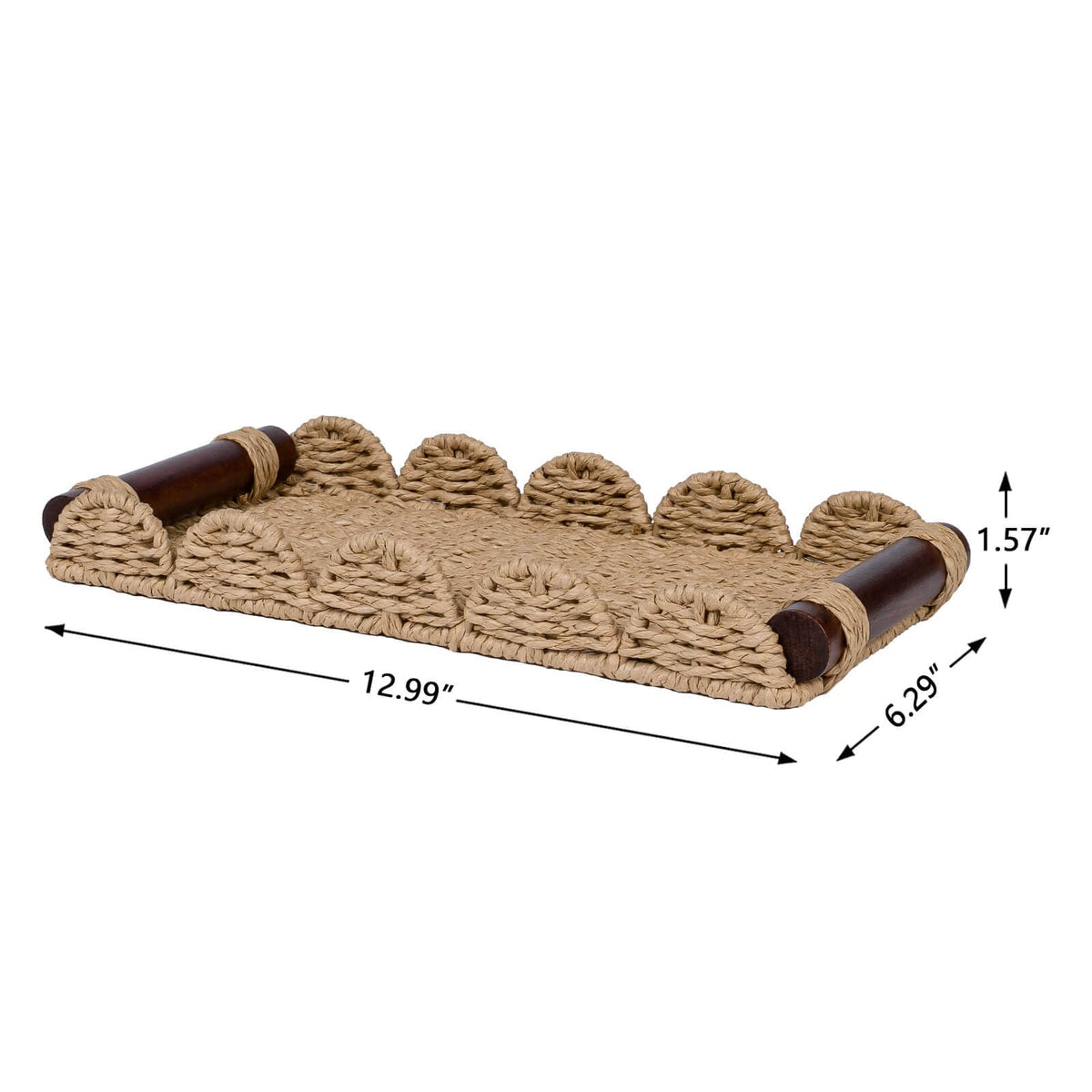Bathroom Toilet Paper Tray Organizer, Scalloped Decorative Tray