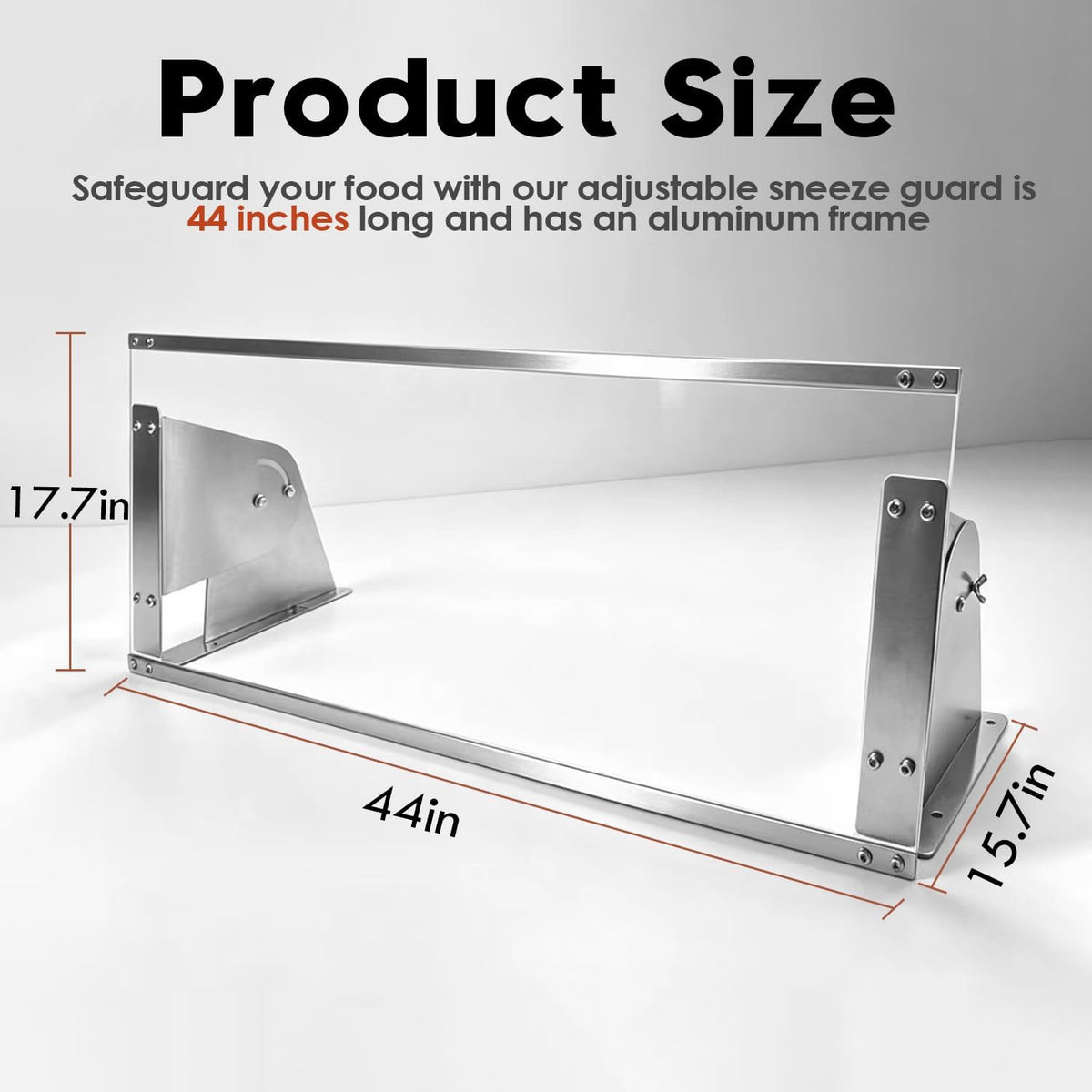 Adjustable Sneeze Guard for Counter Acrylic with Aluminum Frame