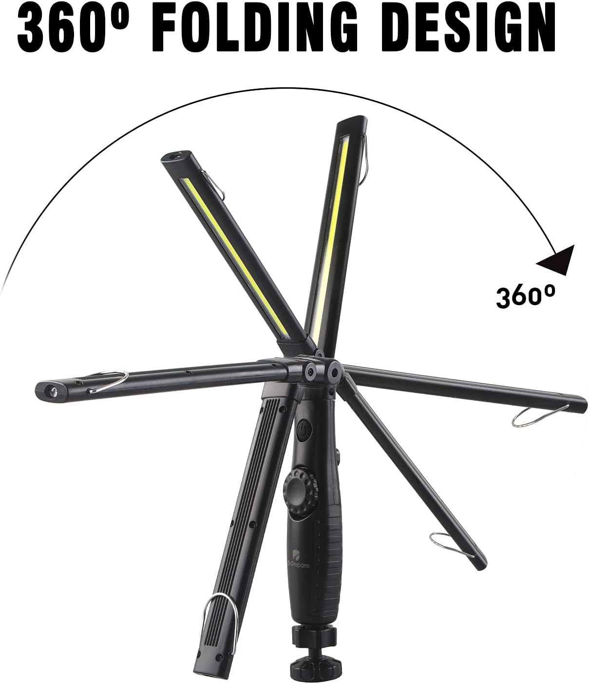Dr. Prepare LED Work Light, 700 Lumens Foldable Rechargeable Work Light, 3200mAh Cordless Portable Magnetic COB LED