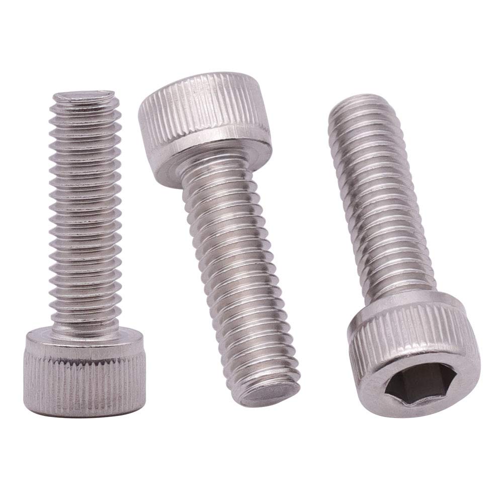#8-32 x 3/4" Stainless Socket Head Cap Screws, 304 Stainless Steel 18-8, Allen Hex Drive, Full Thread Coverage, 50 Pack