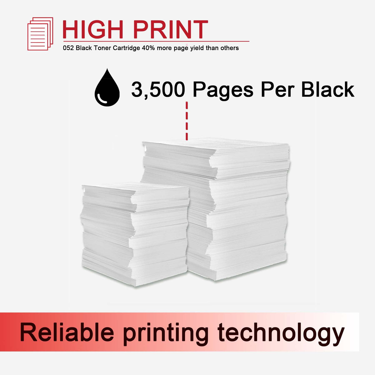 052 Black Toner Cartridge 2-Pack Replacement for Canon 052H CRG052