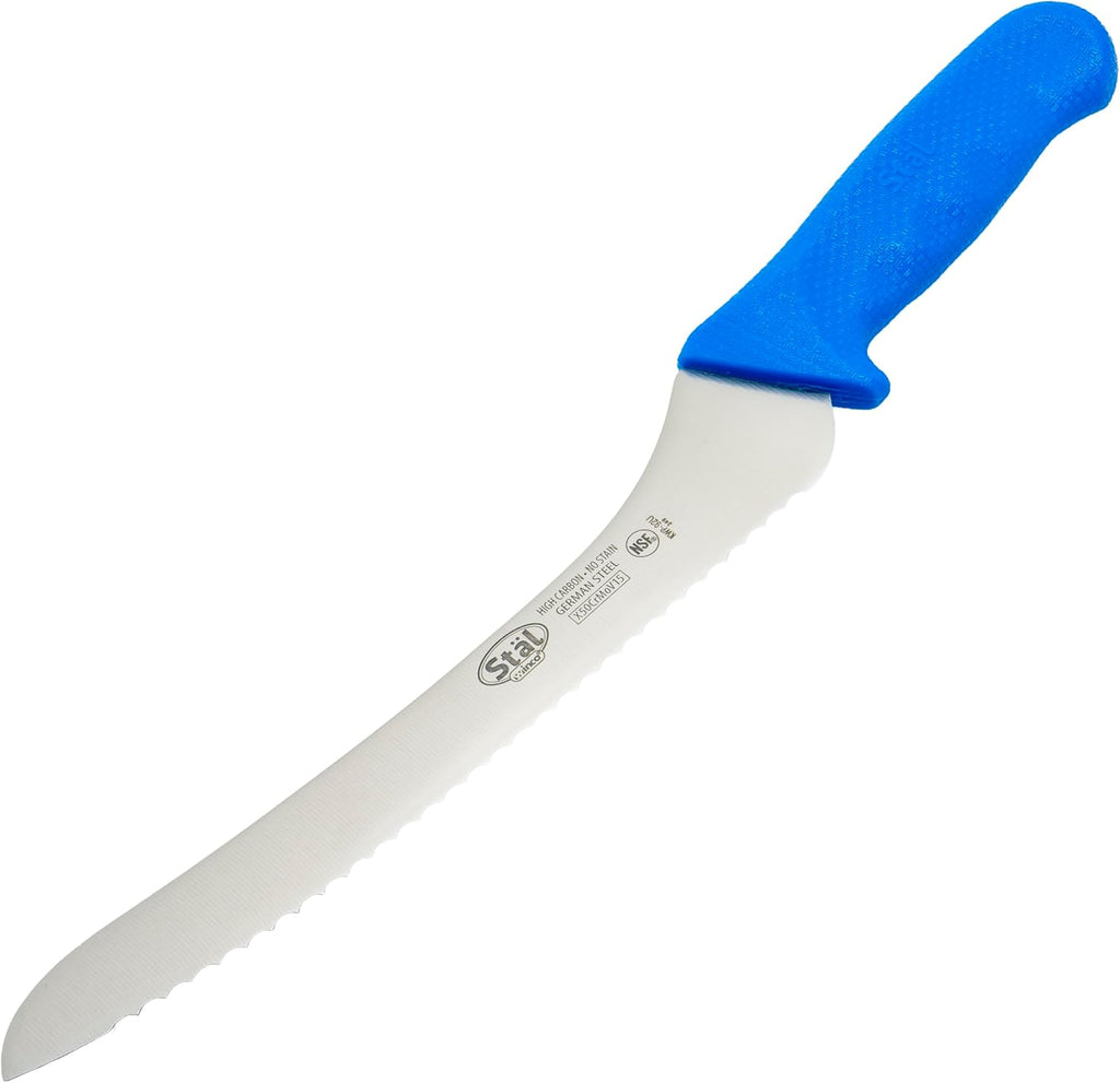 9" Blue Serrated Commercial-Grade Bread Knife