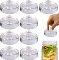 9 Pack Glass Fermentation Weights with Easy Grip Handle, Heavy Fermenting Lids Canning Weight Kit for Wide Mouth