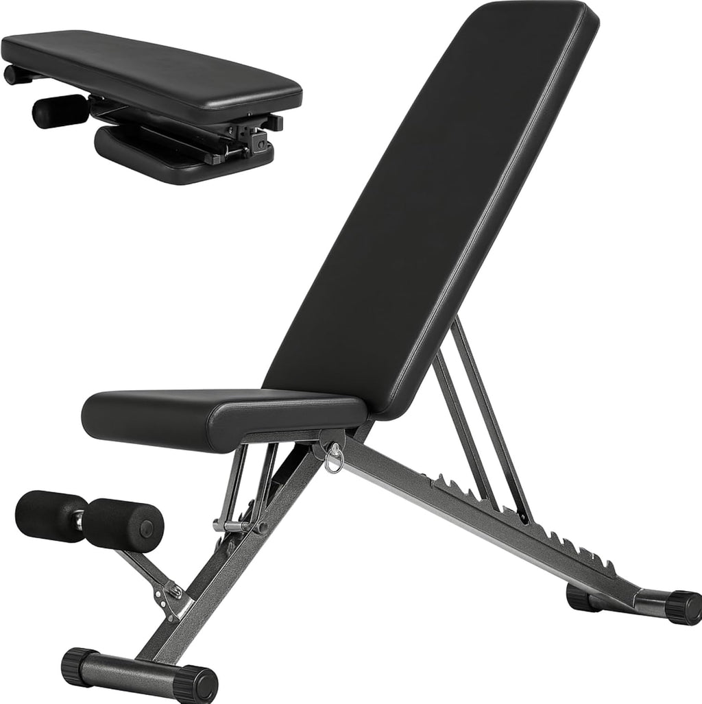 Adjustable Foldable Portable Weight Bench for Home Gym,700-800LBS Flat Incline Decline Workout Bench for Full Body