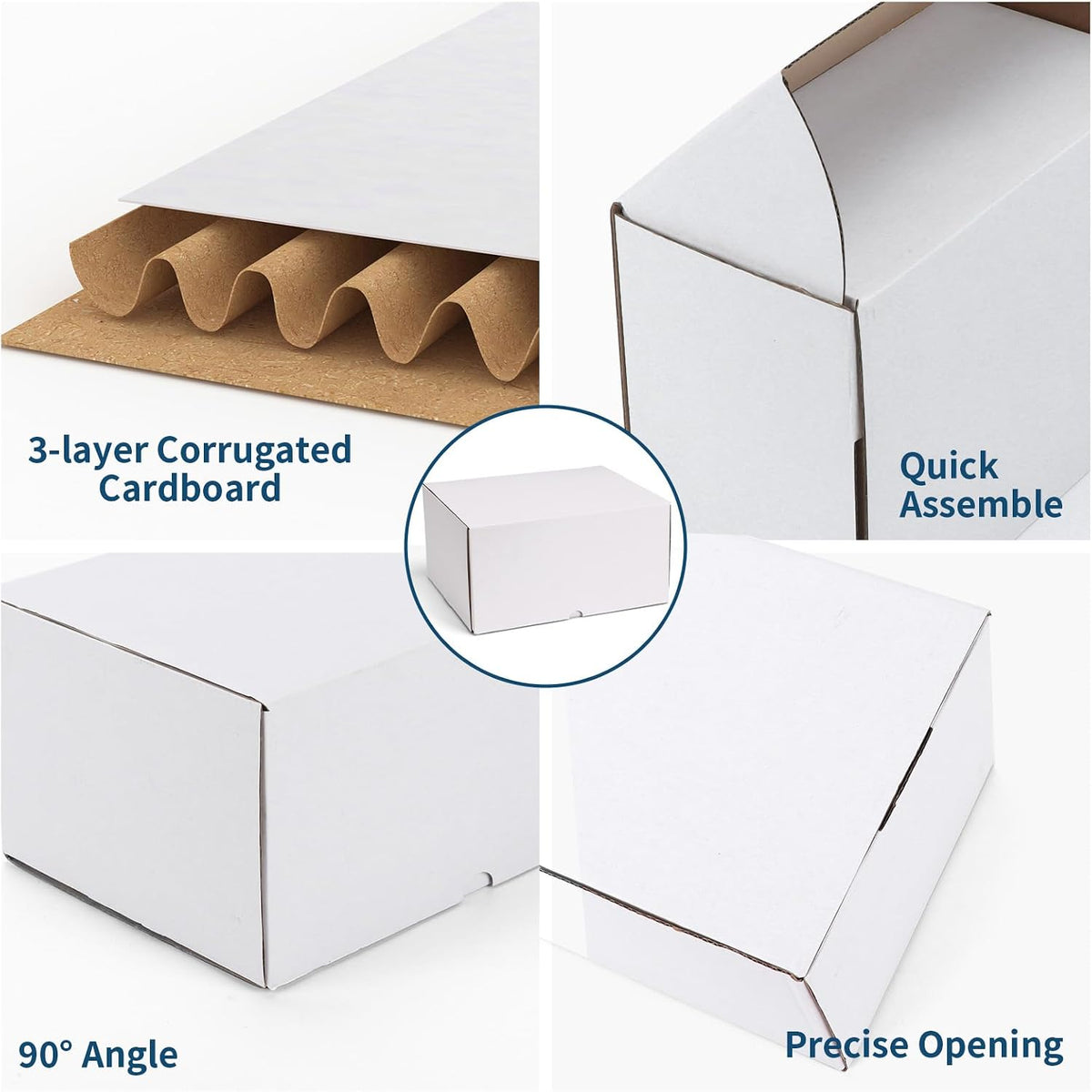 12x10x6 White Shipping Boxes Set of 15, Corrugated Cardboard Mailer Boxes for Packaging Small Business Mailing Gifts