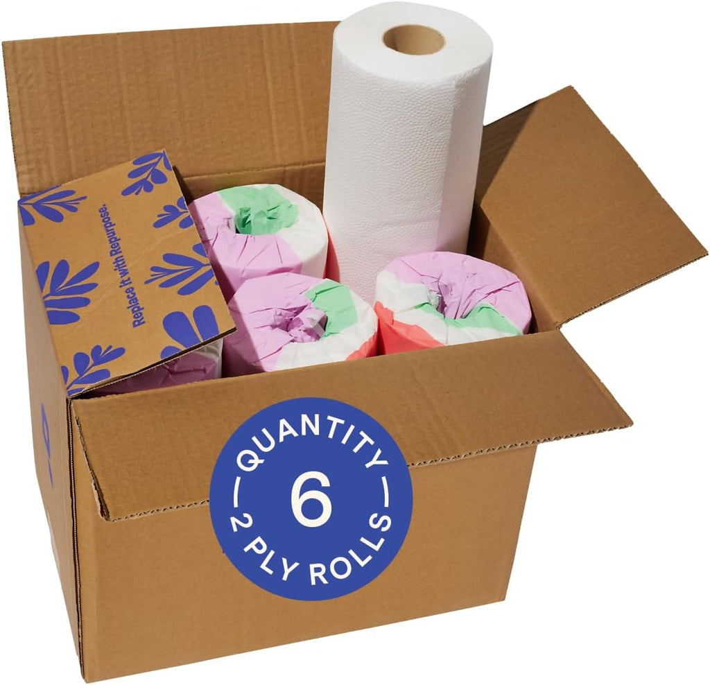 Repurpose 100% Bamboo Paper Towels, 6 Rolls, 150 Sheets/Roll