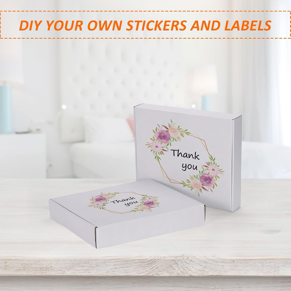 12x10x2 inches Shipping Boxes Set of 25, White Corrugated Cardboard Box Literature Mailer