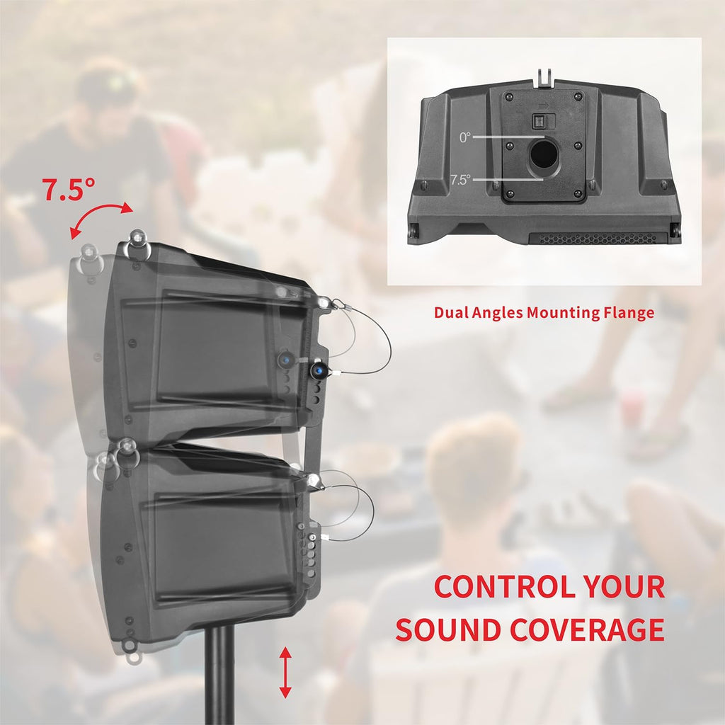 SQ-2.2 Line Array PA Speaker System, 3600W Stereo Sound System with 15" Wood Subwoofer with 3-Channel Mixer