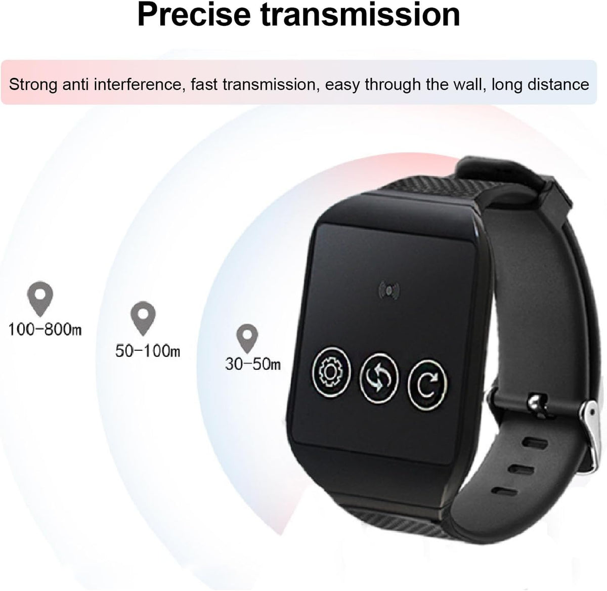 Wireless Call System with 4 Watch Receivers, Removable Rechargeable Battery