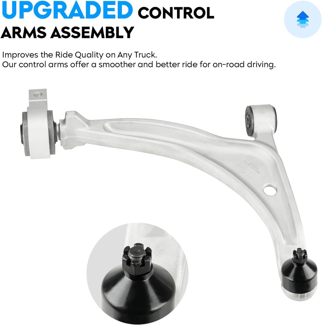 Front Lower Control Arm w/Ball Joint Assembly for Nissan Altima 2002-2006, Nissan Maxima 2004-2008, Driver & Passenger Side Suspension Kit K620166 K620167 2pc Set
