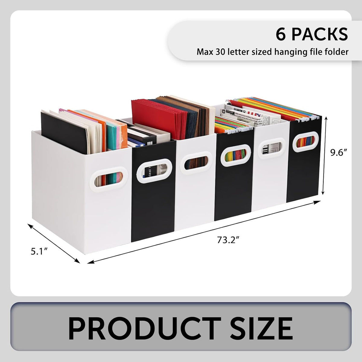 File Box for Hanging File Folders, Collapsible Cardboard Box