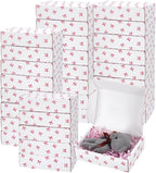 30pcs Bowknot Printed Gift Box White Cardboard Small Shipping Boxes 5.9x3.9x1.6 inch Mailer Boxes for Mother’s Day