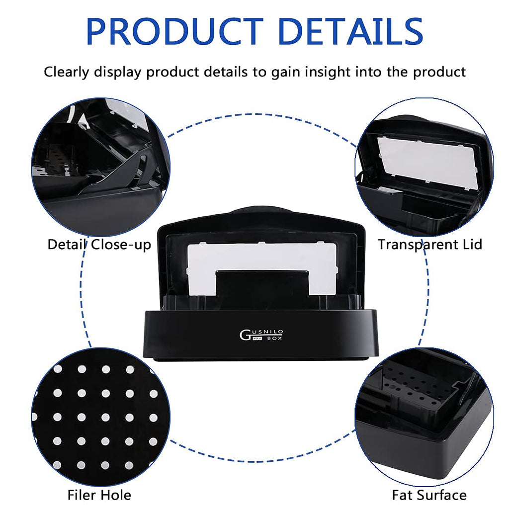 Nail Tool Sterilizer Box Plastic Disinfectant Container Disinfectant Tray for Nail Tools, Tweezers, Hair Salon, Spa