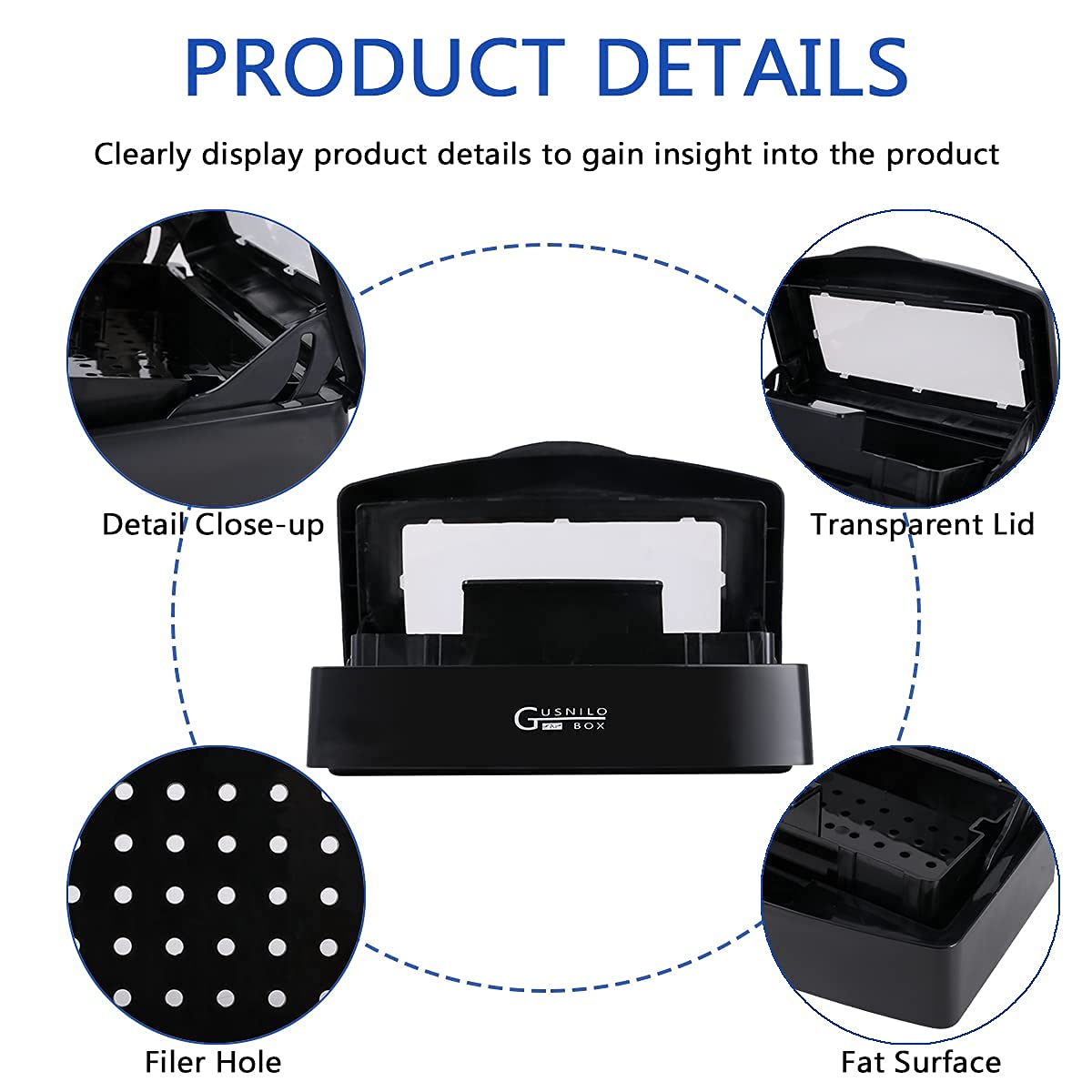 Nail Tool Sterilizer Box Plastic Disinfectant Container Disinfectant Tray for Nail Tools, Tweezers, Hair Salon, Spa