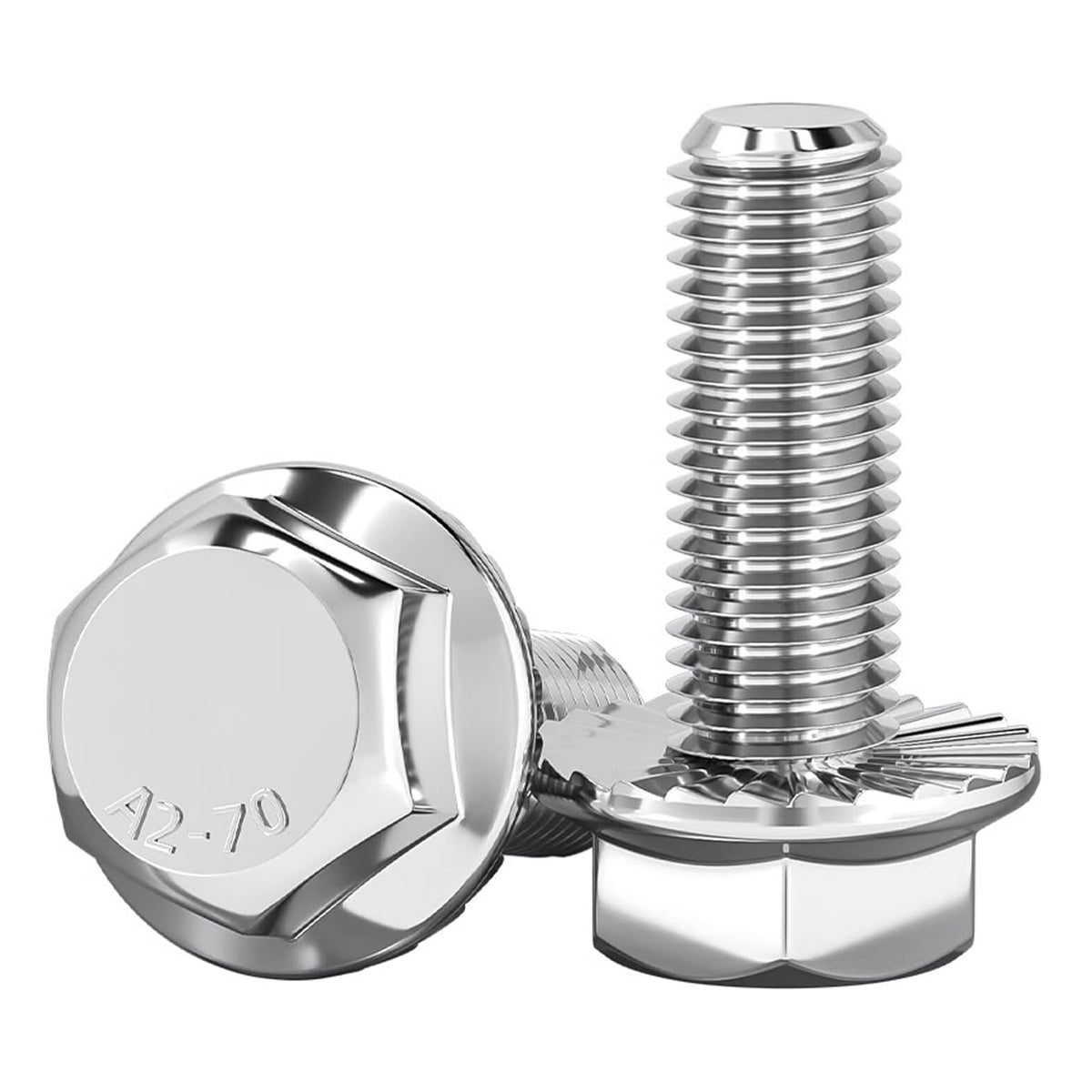 cSeao M12-1.75 x 40mm Flanged Hex Head Bolts Flange Hexagon Screws, Stainless Steel 18-8 (304), Plain Finish, 6 PCS