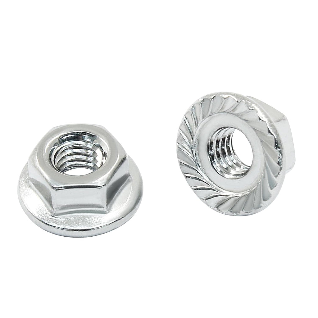 M4/0.7mm Serrated Flange Hex Nuts, 50Pcs