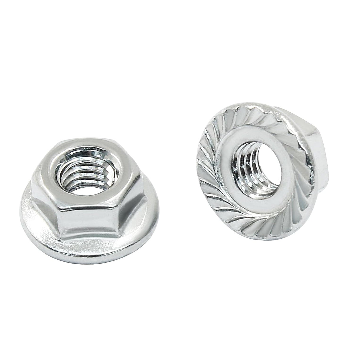 M4/0.7mm Serrated Flange Hex Nuts, 50Pcs