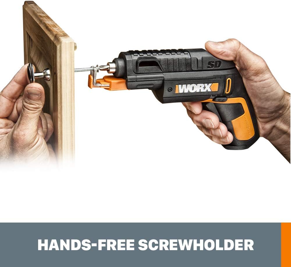 4V Electric Screwdriver, Rechargeable Cordless Power Screwdriver Set with 6 Bits, Screw Holder, Charger - WX255L