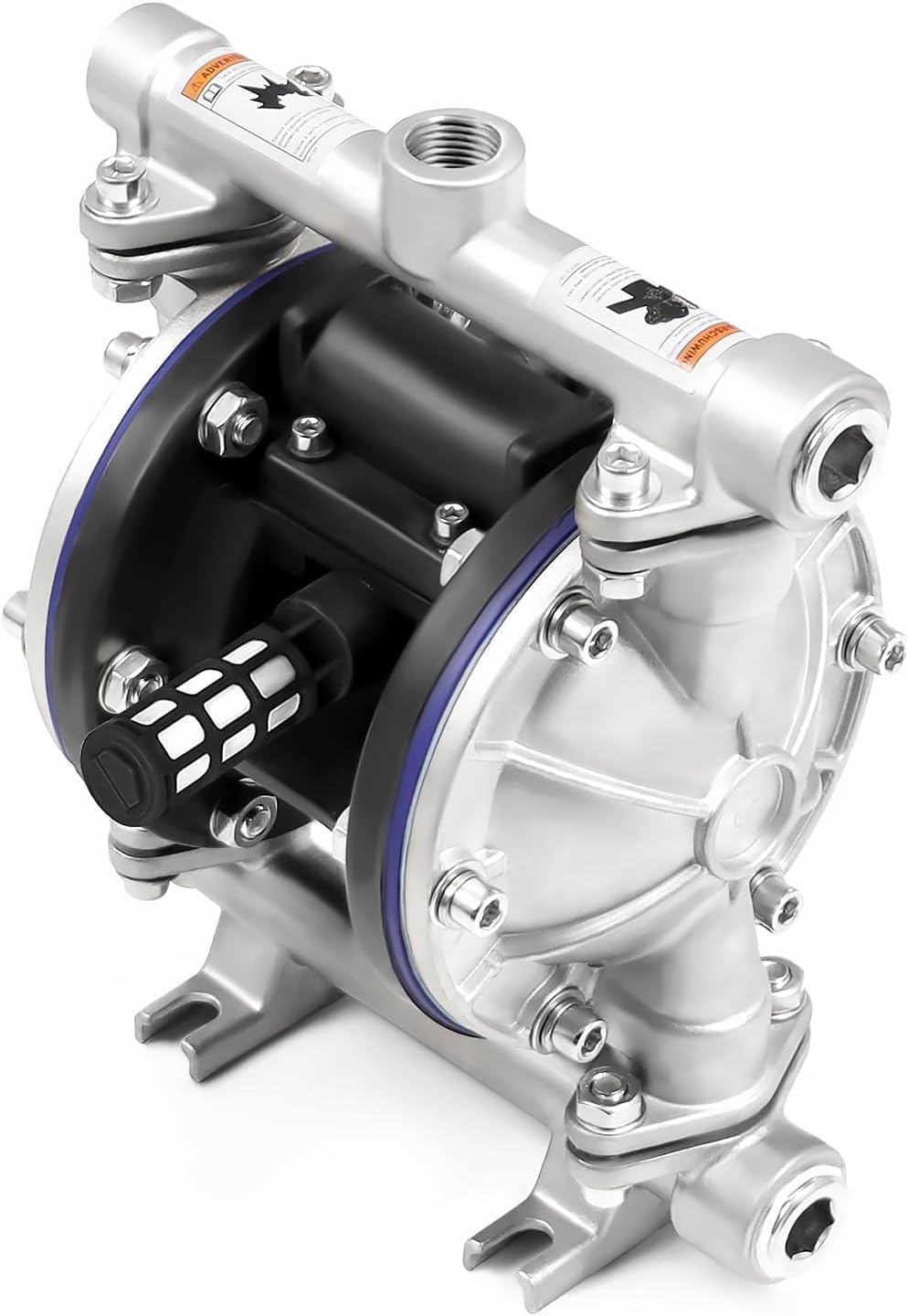 Nakkaa SS Pneumatic Double Diaphragm Pump 8.8GPM 1/2" In/Out Max 120PSI
