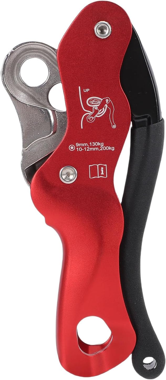 Aluminum Alloy Anti Panic Stop Descender Belay Device, Compact Single Plate Manual Speed Control Rappelling Descender