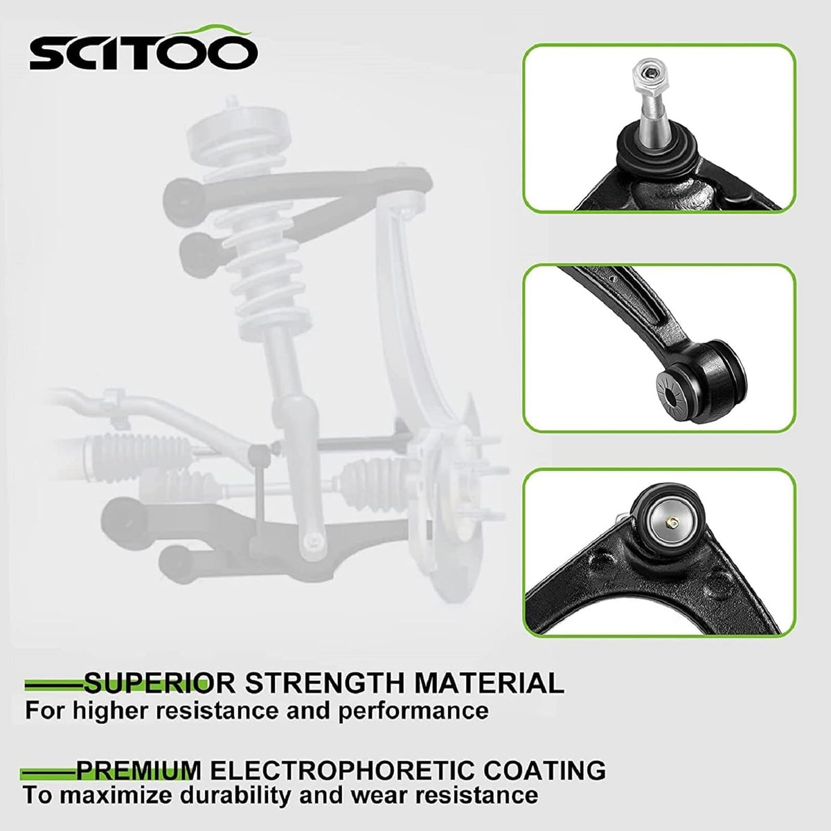 SCITOO 4Pcs Front Suspension Kit Inner Tie Rod End Outer Tie Rod End Fit 2007-2012 For Lexus For Es350 2005-2012 For Toyota For Avalon 2007-2011 For Toyota For Camry