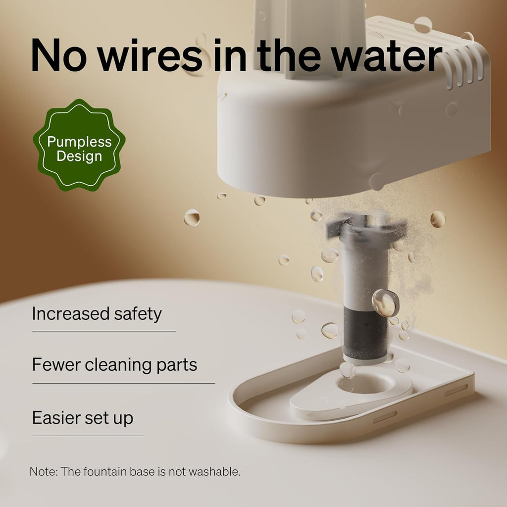 Cats Water Fountain for Multi Cats, Cat Fountain with RFID Recognition Each Pet, 3L/101oz Pump-Free Cat Water