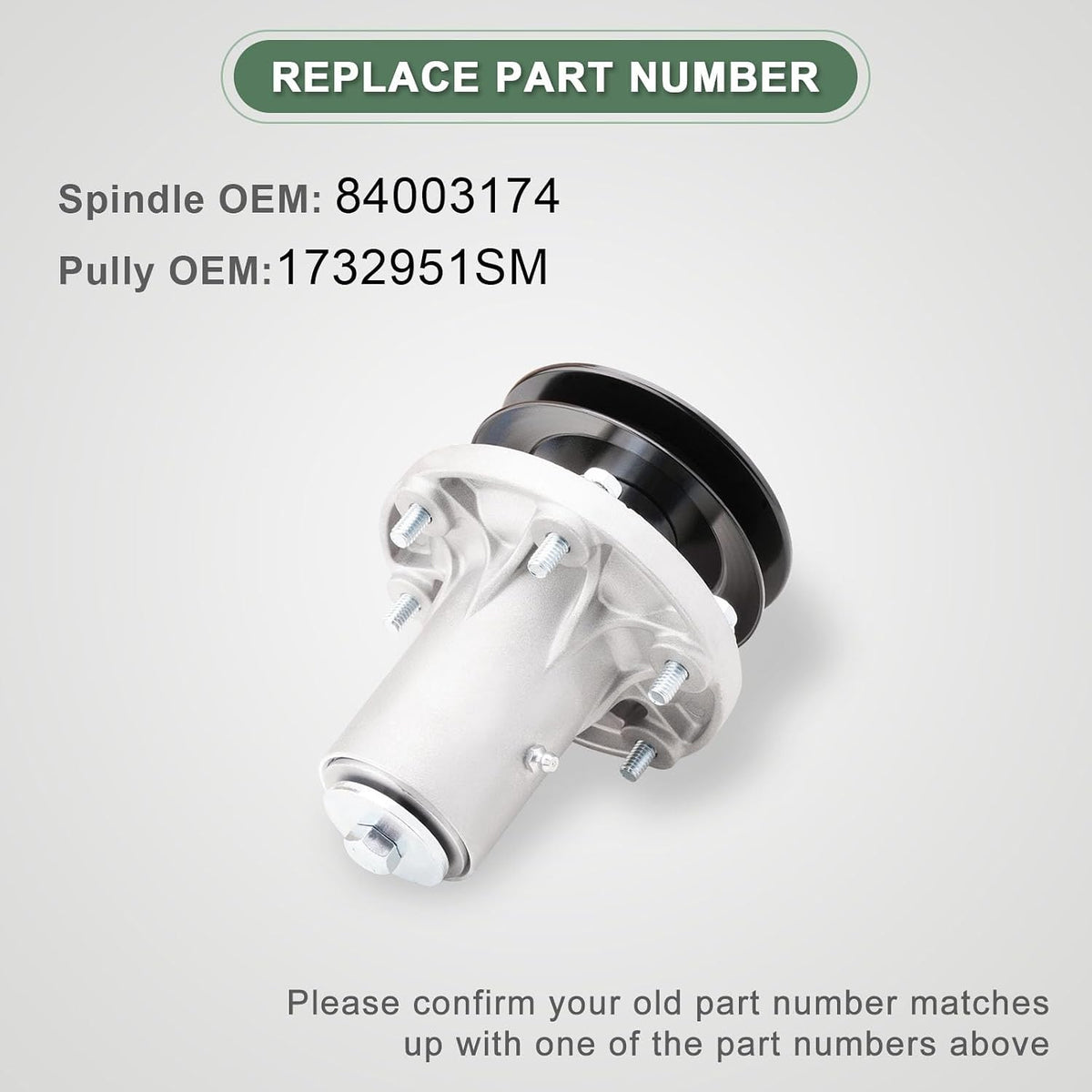84003174 1732951SM Replace Spindle Assembly Fits for Fer RIS 300S Simplicity Courier XT Snapper 360Z ZT2552 with 52" Deck
