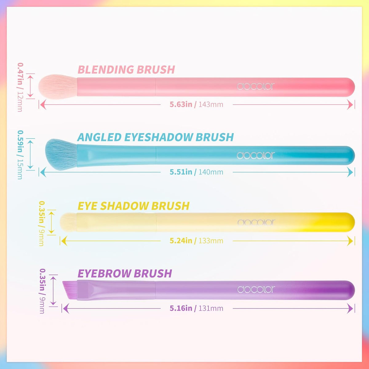 Eye Makeup Brush Set, 4Pcs Blending Eyeshadow Concealer Eyebrow