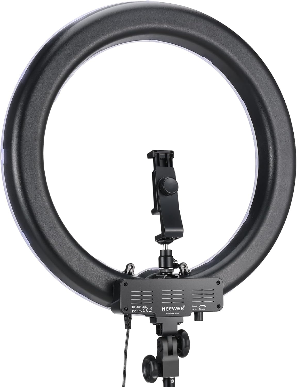 55W 18"/45cm Ring Light Kit [New Version], with Tripod Stand, RL-18 | 5600K Dimmable LED Ringlight, Phone Holder for