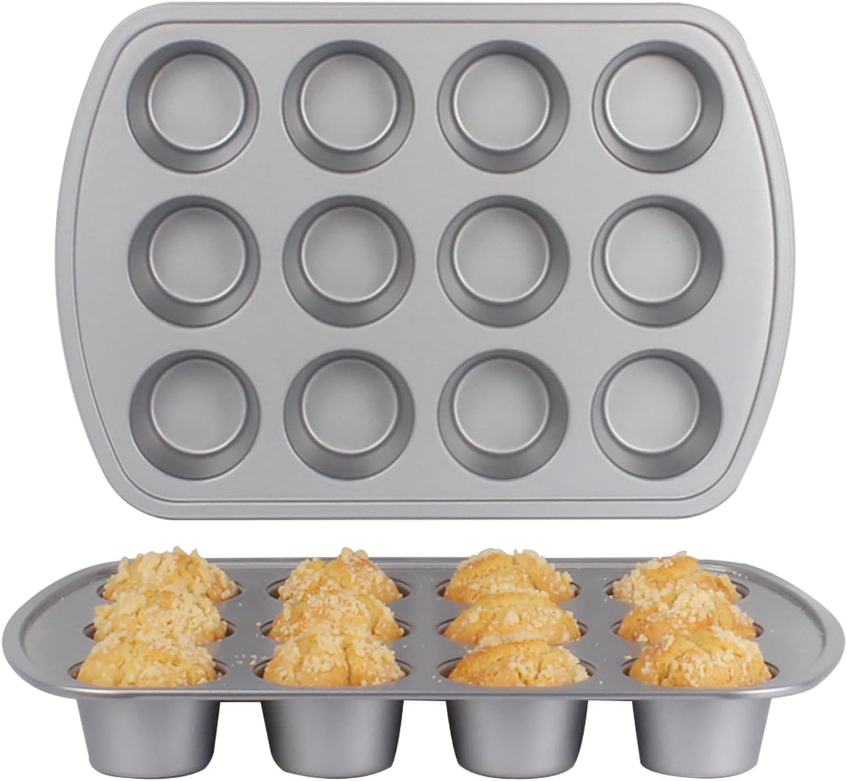 Deep Well Muffin Pan, 12-Cup, 2-Pack, 1.77-Inch Deep Cups