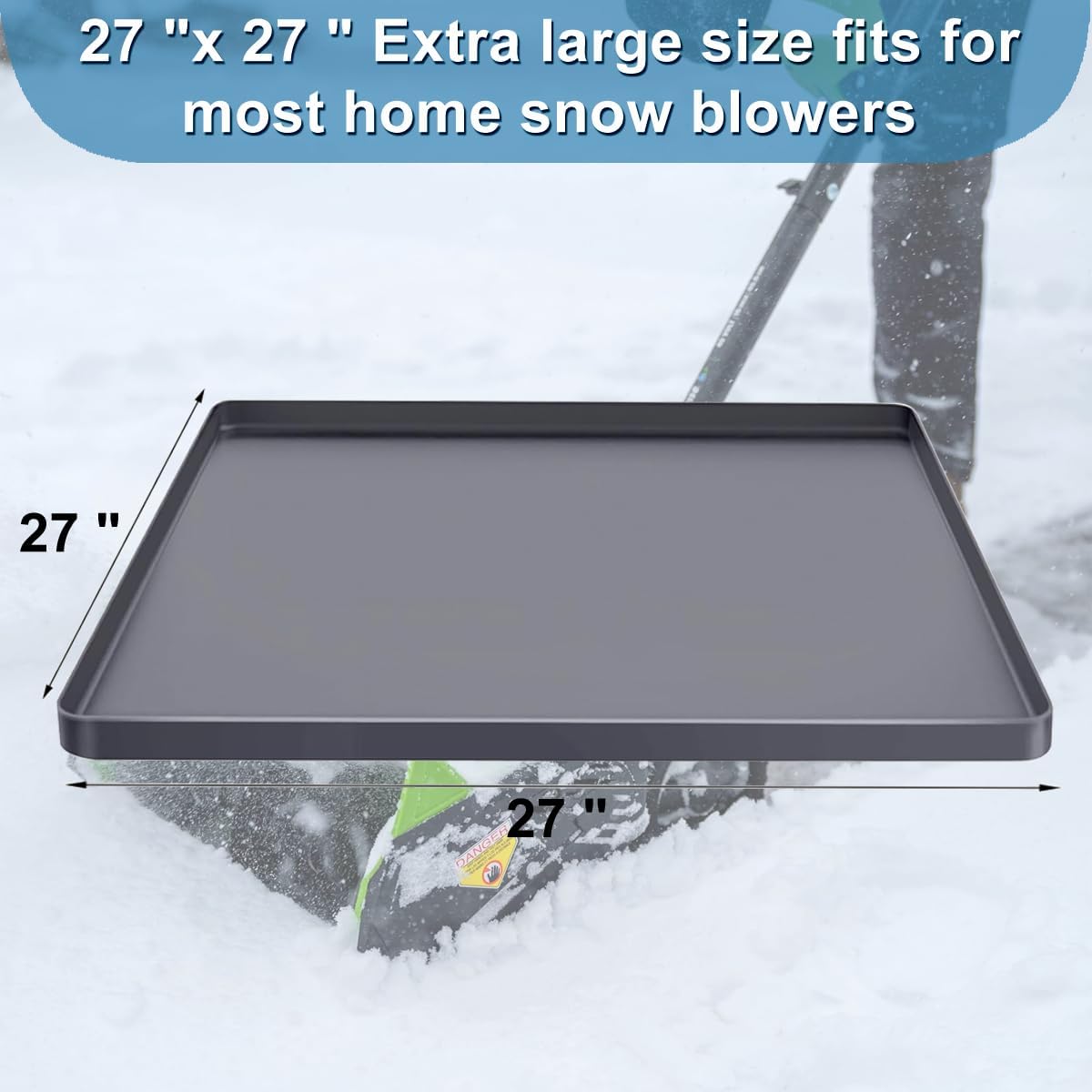 Snow Blower Mat, Snowblower Silicone Mat Garage Floor Mat for Snow, Electric Snow Shovel Mat with Raised Edge, Snow