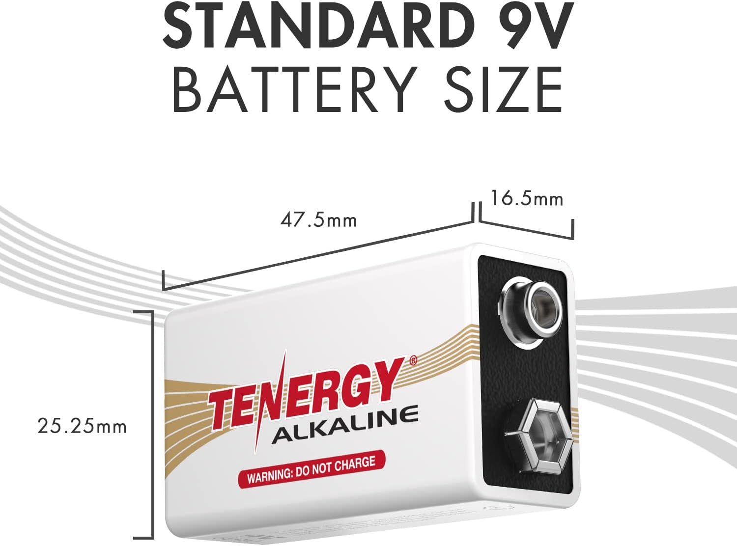 6LR61 9V Alkaline Battery, Non-Rechargeable Battery for Smoke Alarms, Guitar Pickups, Microphones and More, 12 Pack