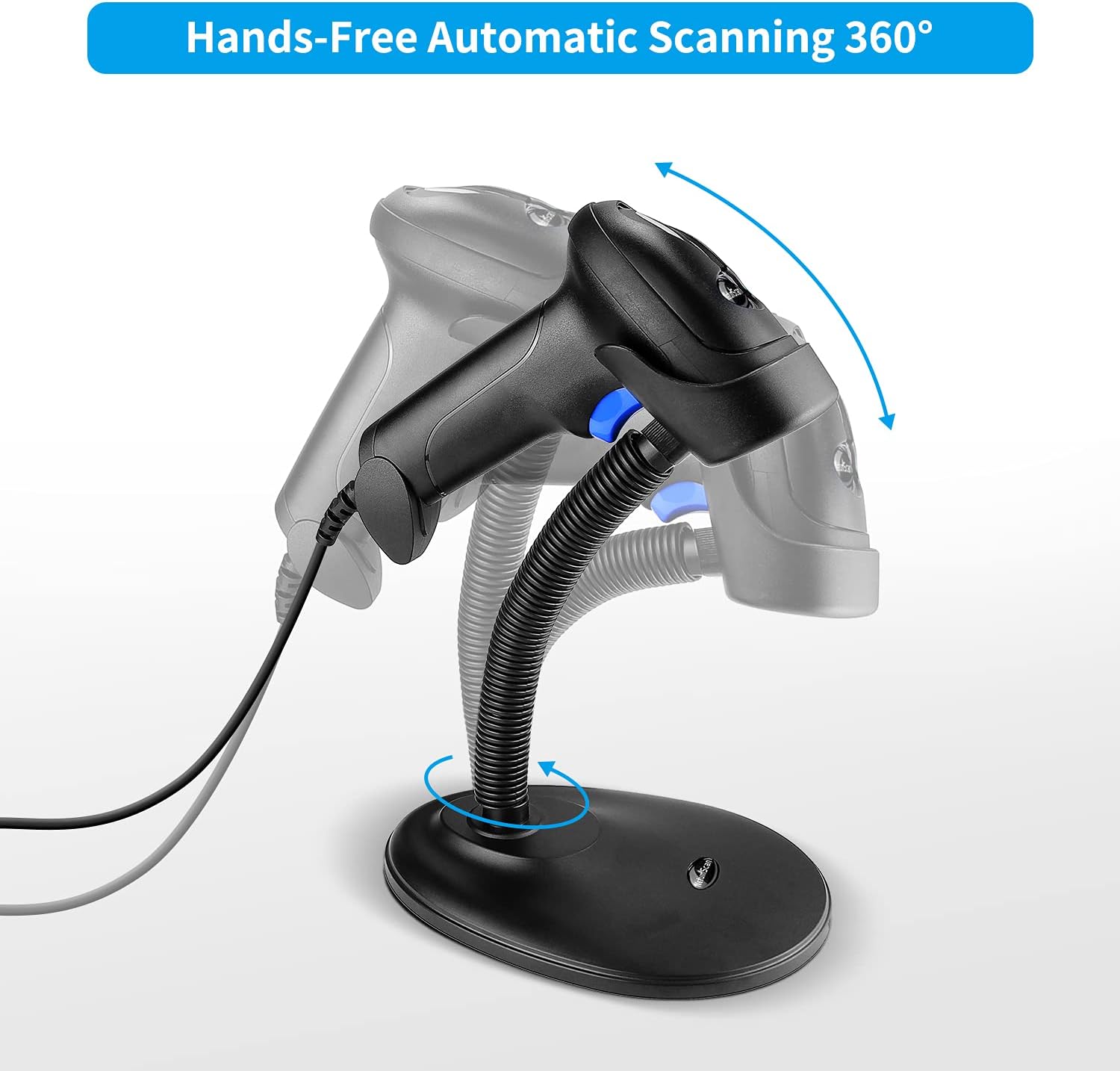 Handheld USB 1D Barcode Scanner with Stand, Wired CCD for POS | Bar Code Reader for POS System Sensing, Store