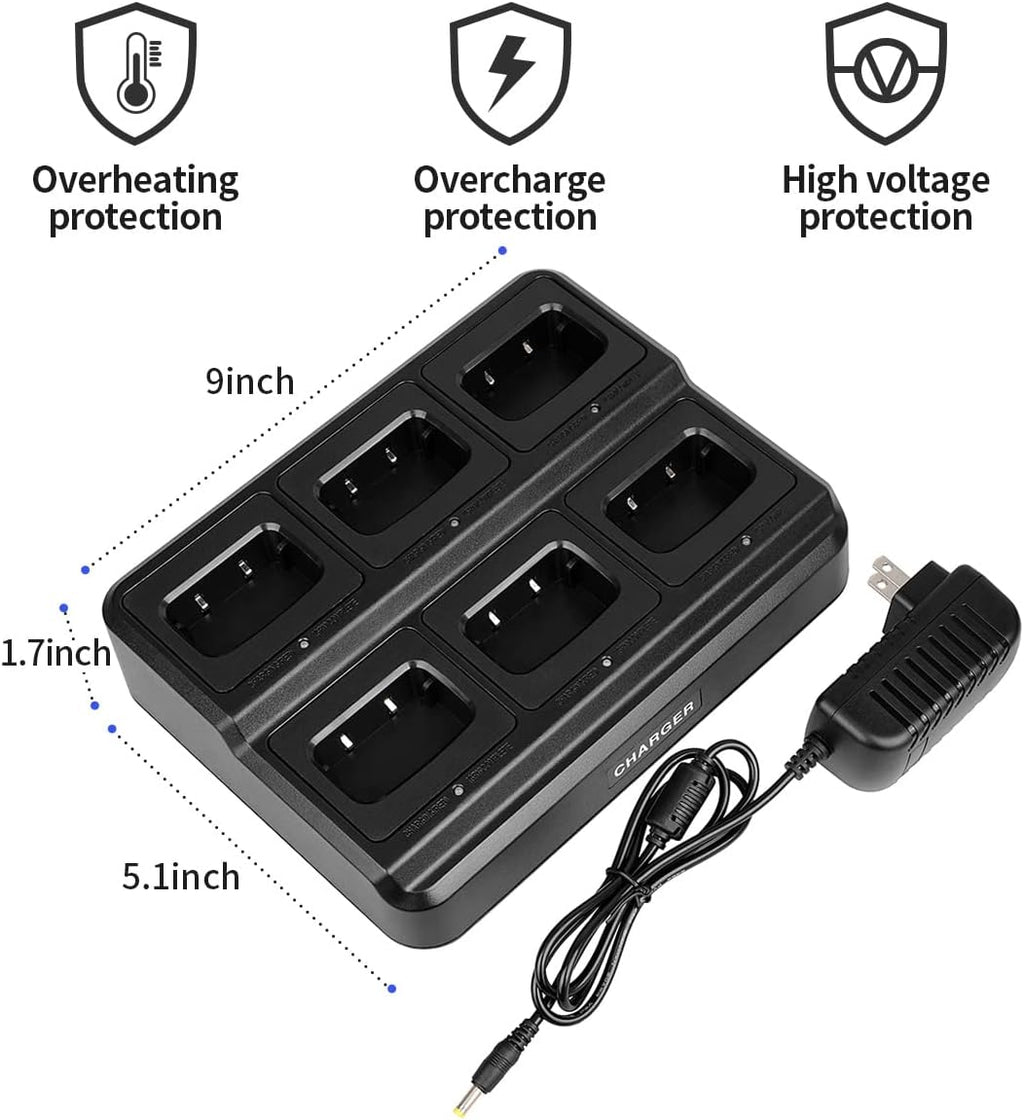 walkie talkies for Adults Long Range with Upgraded Earpiece（6 Pack） | Rechargeable Portable Two Way Radios/Rugged/ 6