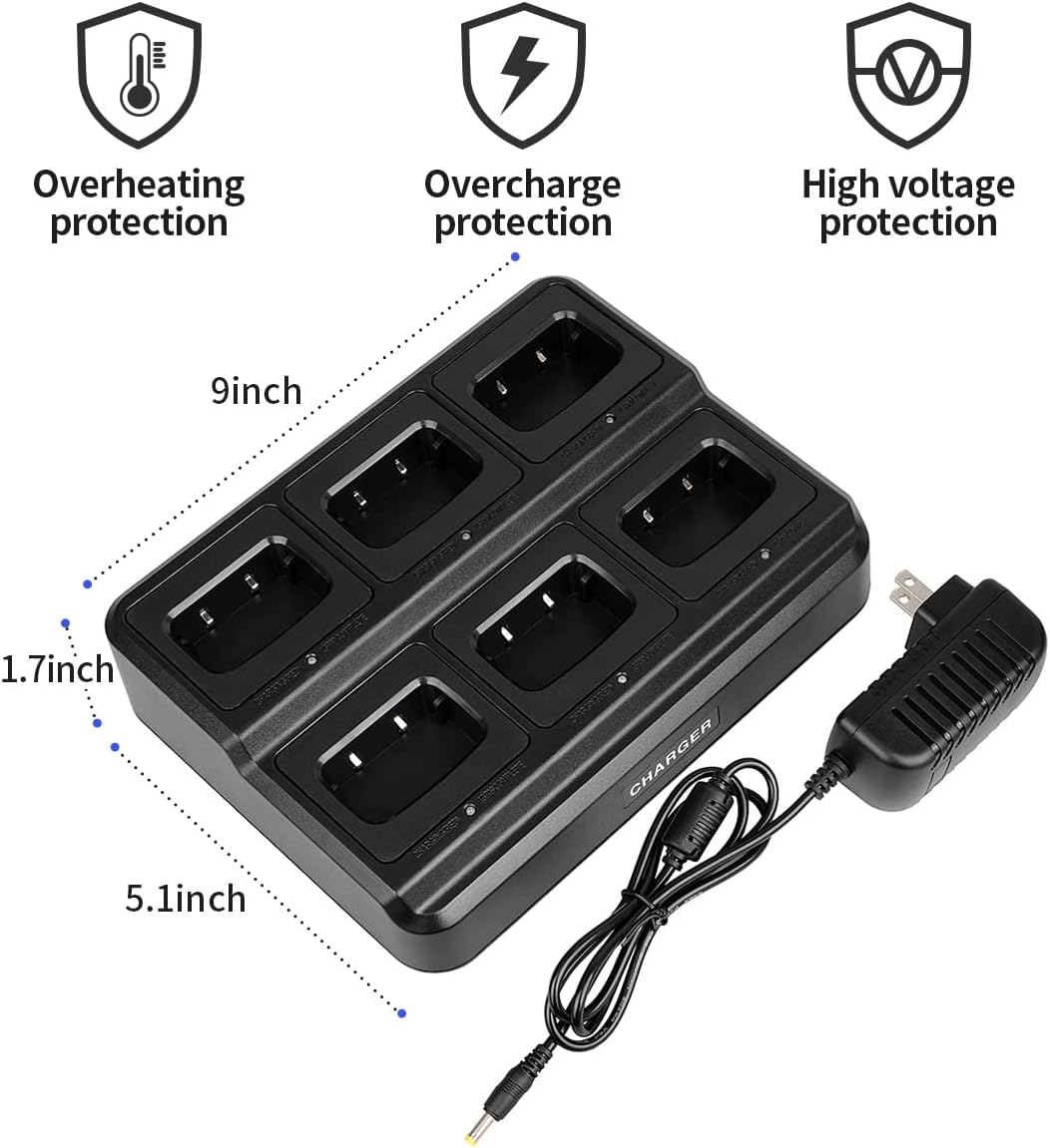 walkie talkies for Adults Long Range with Upgraded Earpiece（6 Pack） | Rechargeable Portable Two Way Radios/Rugged/ 6