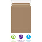 11 x 13 1/2" Stayflats Brand Rigid Flat Mailers, Kraft (Pack of 100) Photo Document Mailers, Peel & Seal Closure