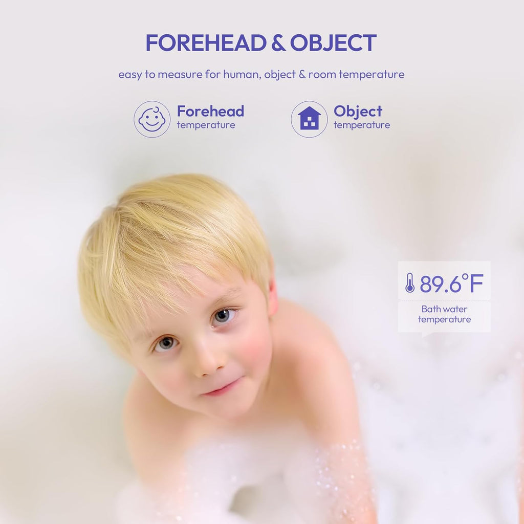 Forehead Thermometer for Adults, Kids & Babies, No-Touch Digital Thermometer with LCD Backlight Display, Fever Alarm